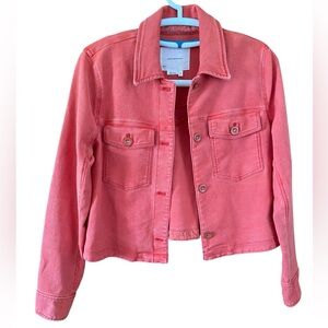 Anthropologie Coral Button Up Shacket